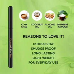 khojati K-VEDA Eye-yurvedic Kohl Liner | Natural & Ayurvedic Kajal | 12Hr No-Smudge & Long-Lasting Formula | Enriched with Almond Oil & Vitamin E image 4