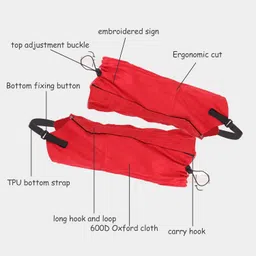 dnei Snow Masks Long Straps 600D Ripstop Oxford Fabric Waterproof Dirt Repellent Hiking Boots with Pocket for Mountain Climbing (Red) image 3