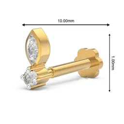 u are 925 Sterling Silver 18K Gold Plated Dual Elegance Nose Pin for Women and Girls | With Certificate of Authenticity and 925 Stamp image 4