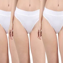 glus Women's Organic Cotton Plus Size High Waist Hi Cut Panties - Combo Pack image 1