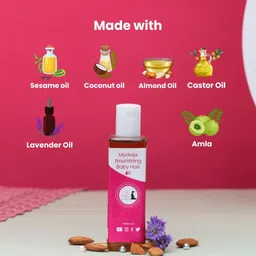 mydvija My Dvija Nourishing Baby Hair Oil, 100ml, with Vitamins A, B, D & E, 36 Herbs image 3