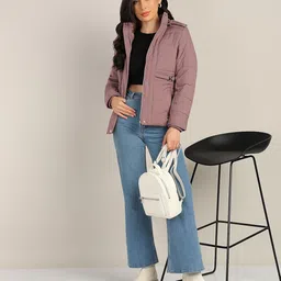 ellipse Full Sleeves Super Comfy Winter Jacket for Women | Regular Fit Nylon Jakcet | Winter Wear Quilted Jacket For Women's image 3