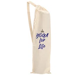 NETTIE Yoga mat Cotton Carry Bag with strap and drawstring - Big Size, Ivory image 1