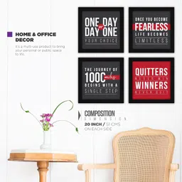 FATMUG Synthetic Quote Small Square Wall Painting Frames with Glass, (Multicolour, 9x9 inch) image 4