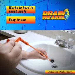 FlexiSnake Drain Weasel Spike Sink Snake Hair Clog Remover Tool, Pipe, Bathroom, Bathtub Drain Cleaner, 18-inch Long, Flexible, Made in the USA, One Piece Design image 5