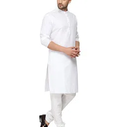 gauri laxmi enterprise Men's Cotton Blend Solid Regular Fit Kurta (GLE P WHT 3XL_White image 3