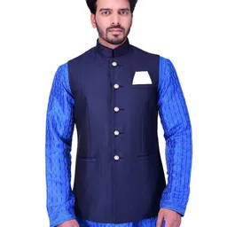 manyavar Men's Regular Fit Waistcoat (WC00097) image 1
