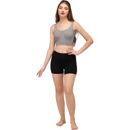 SOIE Women's Mid Rise Soft Polyamide Spandex Mid Thigh Length Cycling Shorts image 5
