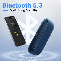 Tribit XSound Plus 2 30W 5.3 Bluetooth Wireless Speakers,Powerful Louder Stereo Sound with Bass-Enhanced XBass Function,24H Playtime,IPX7 Waterproof,Built in Mic,150ft BT Range for Home/Outdoor,Blue image 5