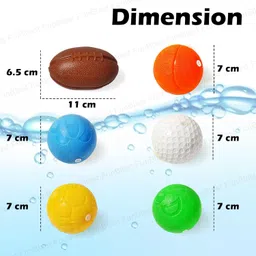 FunBlast Bath Toys for Baby - Pack of 6 Colorful Squeeze Balls Bath Toys, Toddler Baby Bathtub Bathing Squeeze Bath Toys for 6+ Months Baby and Kids (Pack of 6 PC; Multicolor) image 2