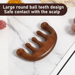 resin wood art store Wooden Scalp Massage Comb Natural Wood Comb Wide Tooth Hair Comb Head Massage Tool Meridians Scalp Massage Gua Sha Comb image 3