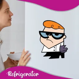 Bhai Please Dexter Laboratory Wooden Fridge Magnet | Fun Comic Character Gift and Decoration | Non Slippy Shiny Fridge Magnets with Eligant Design (Pack of 1) image 4