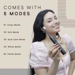 Winston Rechargeable Sonic Electric Toothbrush with Super Soft Bristles for Adults | IPX8 Waterproof with 5 Cleaning Modes | Suitable for Sensitive Gums 1-Year Warranty (Black) image 4