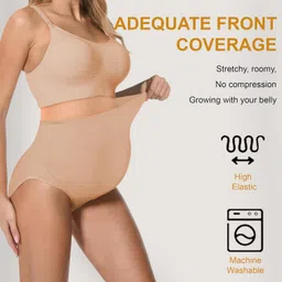 mothernity Women's Soft Cotton Over The Belly Maternity Underwear Pregnancy Brief C-Section Recovery After Delivery Panties Postpartum Hygiene Innerwear Combo Pack image 3