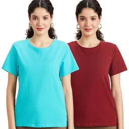 Amazon Brand - Symbol Women's Cotton Regular Fit T-Shirt (Combo Pack of 2) image 1