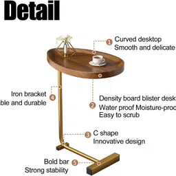 Silver Martini Bedside Tables, Side Table for Sofa and Bed, Beside Small Table Desk for Living Room Side Table Bedroom Great for Indoor & Outdoor (Brown, Concave Table) image 5