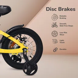 R for Rabbit Tiny Toes Magna 14T Magnesium Frame Bicycle for Kids with Disc Brake for 3 to 5 Years Baby Boys & Girls of Upto 40 Kgs Weight Capacity - 90% Installed (Yellow) image 5