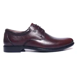zoom shoes Genuine Leather Men's Derby Lace-up Shoes ZA 1185 for Office/Parties | Lightweight & Durable Lace-up Shoes with Memory Foam Padded Insole & PU Sole image 2