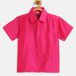 THANGAMAGAN Half Sleeves Solid Shirt - Pink-picture-21