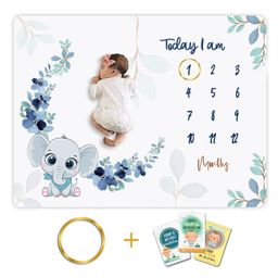 devico Novo Baby Multipurpose Milestone Blanket and Props Set -Blue-picture-0