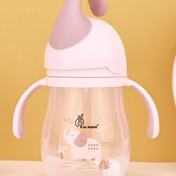R for Rabbit Trunky Premium Baby Straw Sipper with Anti Gravity Ball & Elephant Print Pink - 320 ml-picture-25