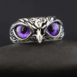 Ringzinnie Stone-Studded Owl Adjustable Finger Ring-picture-16