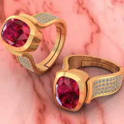 Sidharth Gems 92.5 Sterling Silver Gold Plated 8.00 Crt Ruby Ring-picture-24