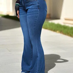 ROBECULT COLLECTION Women Bootilicious Flared High-Rise Light Fade Stretchable Jeans image 4