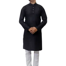 GNTRENDS Men Embroidered Regular Thread Work Pure Cotton Kurta with Pyjamas-picture-14