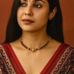 NINAMAAYRA Gold-Plated Artificial Stones & Beads Mani Mala Thushi Mangalsutra-picture-36