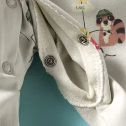 Kidi Wav Full Sleeves Fishing Squirrel Printed Sleepsuit - Brown image 4