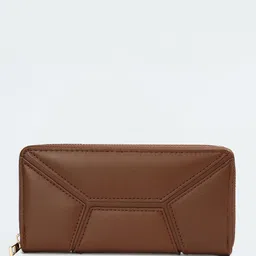 max Women Textured Quilted PU Zip Around Wallet-image-13