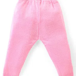 Babyhug Knitted Full Sleeves Pullover Sweater Set with Intarsia Design- Light Pink image 5