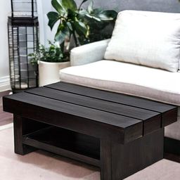 Ikiriya Black Rectangle Shaped Sheesham Wooden Contemporary Coffee Table-picture-46