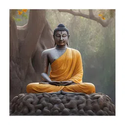 OLIVE TREE Grey & Yellow Canvas Paintings Wall Art image 3