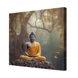 OLIVE TREE Grey & Yellow Canvas Paintings Wall Art image 4