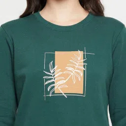 Cantabil Bottle Green Printed Pullover image 5