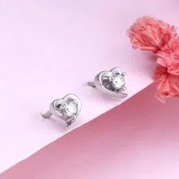 GIVA 92.5 Sterling Silver Cute Heart Stud Earrings-image-8