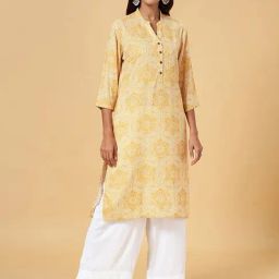 Rangmanch by Pantaloons Yellow Printed Straight Kurta-picture-47