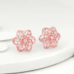 GIVA 92.5 Sterling Silver Flowery Blossom Stud Earrings for Women-picture-34