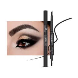Half N Half Eye Brow Artist Long Lasting Automatic Eyebrow Pencil & Brush 001 Black - 4 gm image 5