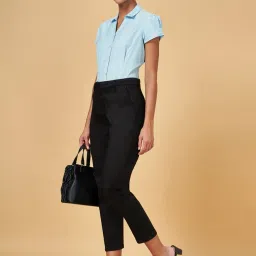 Annabelle by Pantaloons Black Mid Rise Trousers image 5