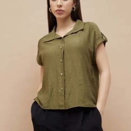Code By Lifestyle Olive Regular Fit Shirt-picture-35