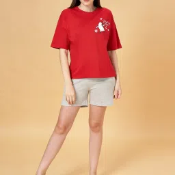 Dreamz by Pantaloons Red Cotton Printed T-Shirt image 5