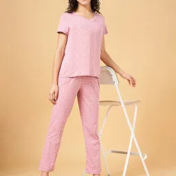 Dreamz by Pantaloons Pink Cotton Printed Pyjamas image 5