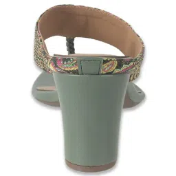 Mochi Women Green T-Strap Sandals image 5