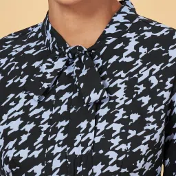 Annabelle by Pantaloons Blue Printed A-Line Dress image 5