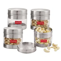 HAZEL Silver Stainless Steel Storage Containers (500 ml) - Set of 4-picture-22