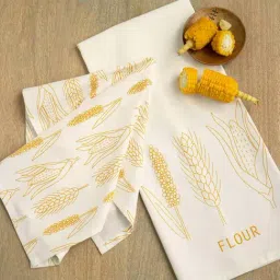 ellementry White & Amber 100 % Cotton Printed Dish Towel - Set of 2-picture-21