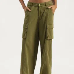 United Colors of Benetton Solid Easy Pull On Washed Cargo Pants-picture-26